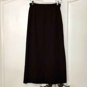 Unbranded dark brown modest size split skirt size 6 side zip vintage